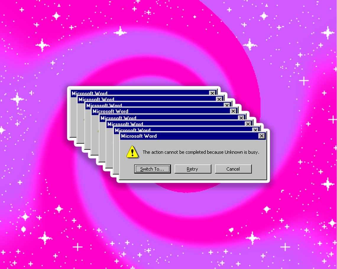 Windows 98 Error Message Sticker 90s Aesthetic | Etsy