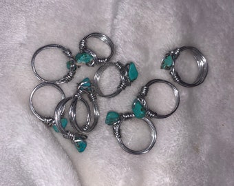 Turquoise Crystal Wrapped Ring