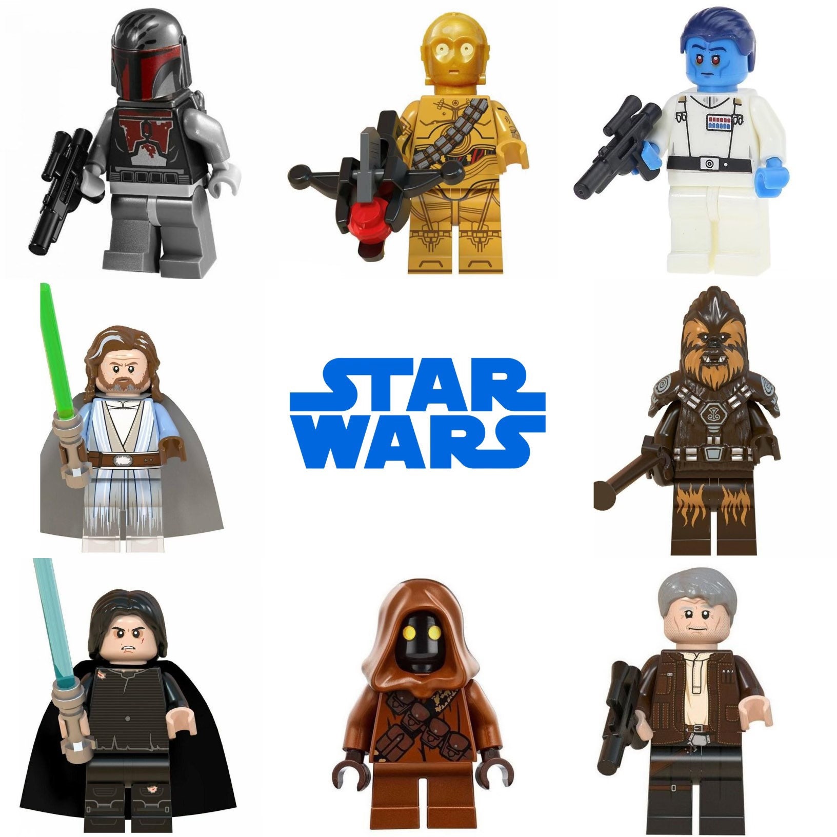 Star Wars Custom LEGO Mini Figures Collectibles Trooper Jawa Etsy UK