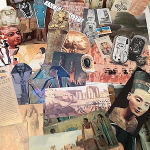 50 Stück Vintage Ägypten und Ägyptologie Papier Ephemera Pack, Scrapbook oder Junk Journal Kit, Collage, Klebebuch, Bastelbedarf für Kinder