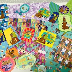 Kit de 50 piezas de papel efímero retro/vintage de Scooby Doo para scrapbooking, paquete de diario basura, collage, suministros para tarjetas de felicitación