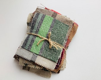 Wool Tweed Corduroy Fabric Pieces: 20 Craft Swatches