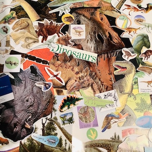 Vintage dinosaurie-ephemerapaket: 80-delars scrapbooking- och dagbokskit