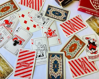 Mixed lot 10 vintage playing cards for embellishment for junk journals, ephemera, scrapbook, collage crafts, altered playing cards, artworks