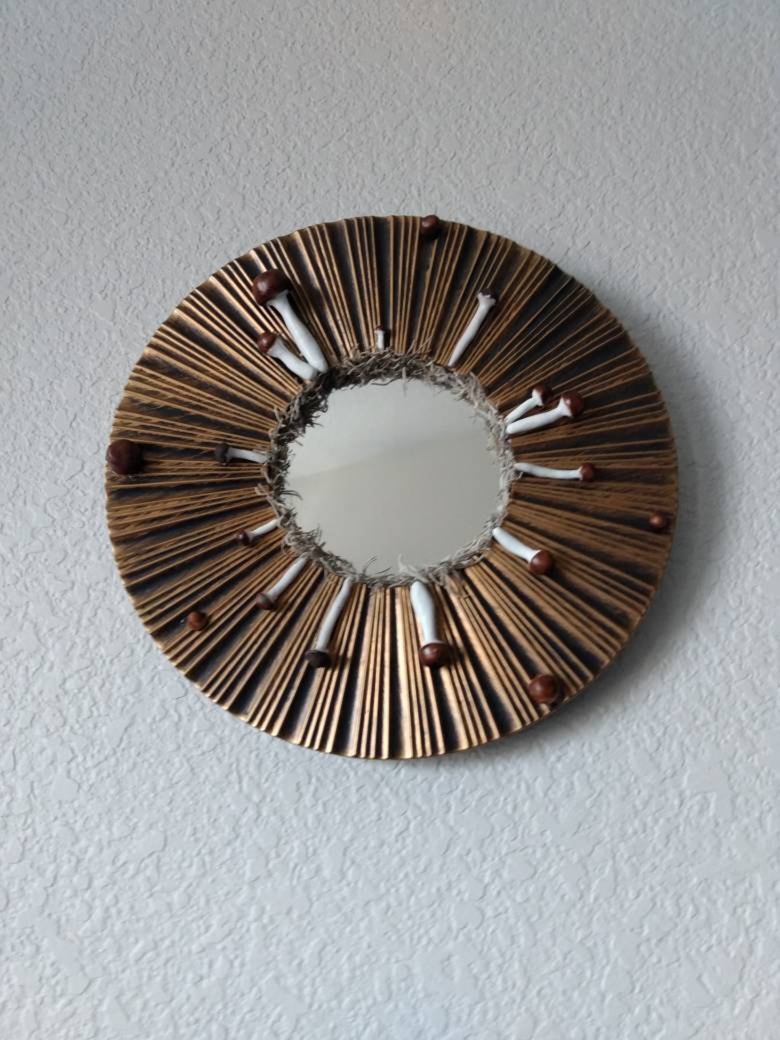 Mushroom Mirror Moss Decor Tiktok Mirror Stylish Bronze Etsy