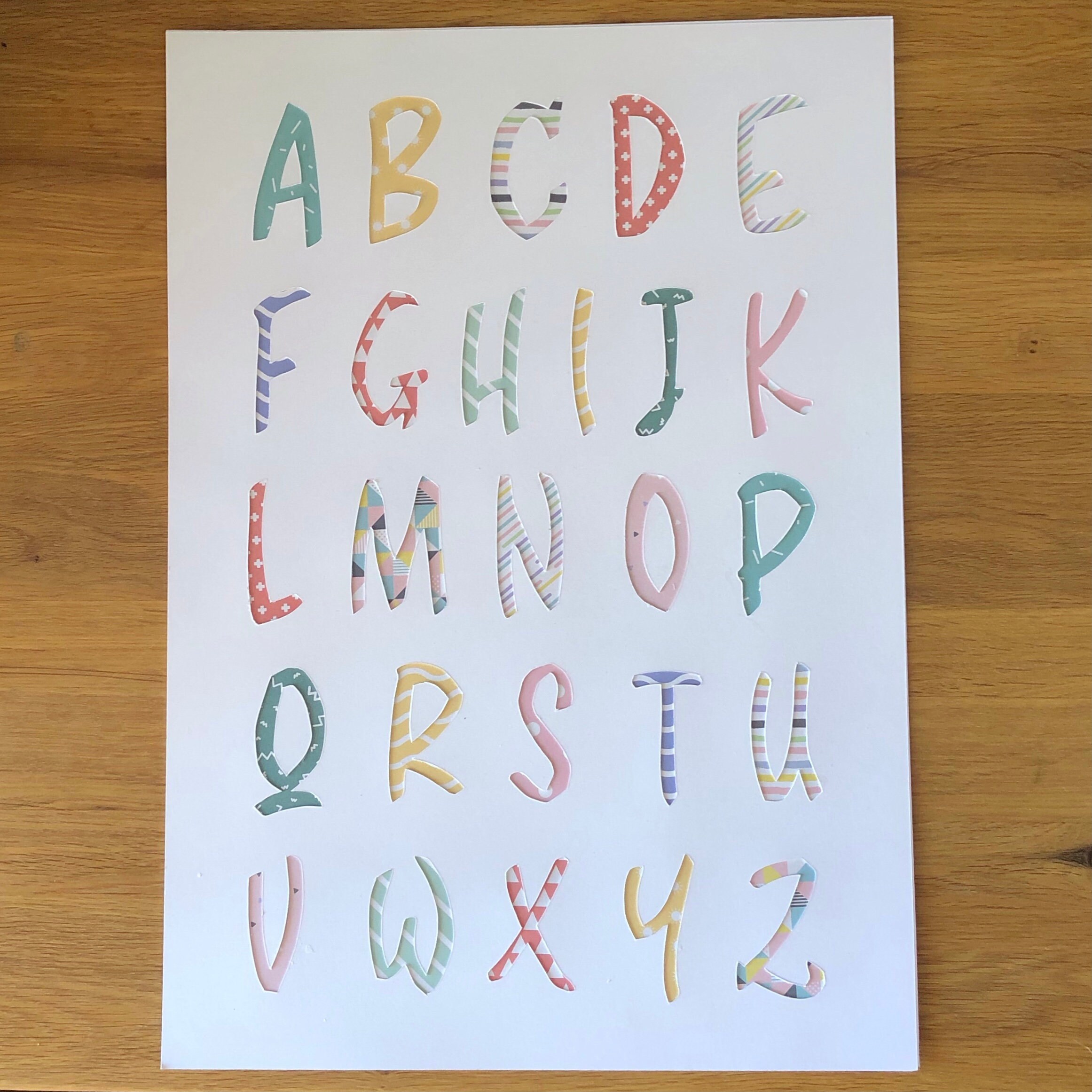 Pastel Alphabet Paper Artwork Handmade Nursery Wall Art Etsy