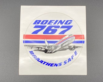 Boeing 767 Braathens S.A.F.E. Plane Advertisement Sticker Decal Vintage 1980s