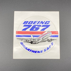 Boeing 767 Braathens S.A.F.E. Plane Advertisement Sticker Decal Vintage 1980s