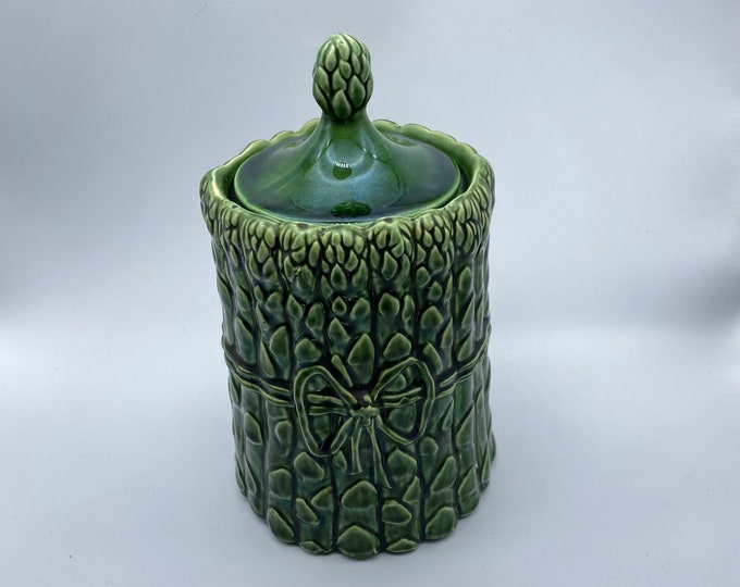 Mccoy Ceramic Asparagus Cookie Jar Canister Green Vintage 1970s Etsy