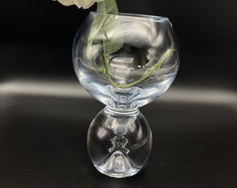 La Vida Crystal Double Bubble Vase Glass Vase Vintage