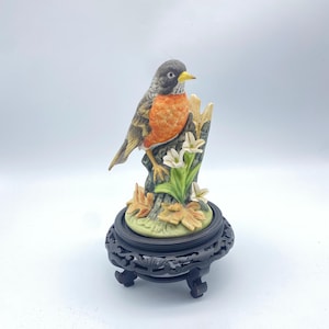 Robin The Gallery Birds by Gorham Porcelain Bird Vintage Figurine Fine Porcelain Japan Retired