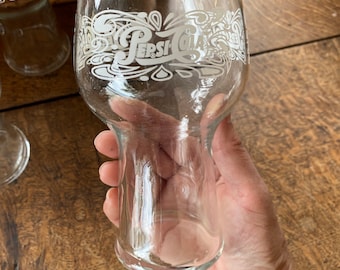 Vintage Pepsi Cola White Printing Logo Glasses Set of 2 or 3