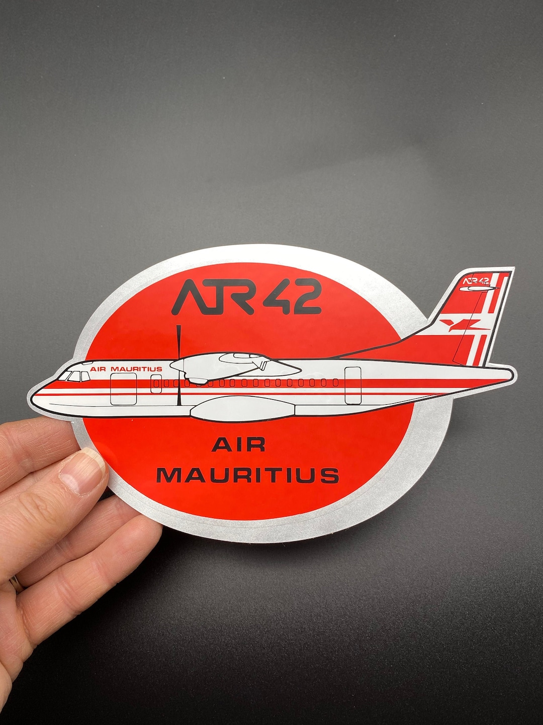 Air Mauritius ATR 42 Plane Advertisement Sticker Decal Vintage 1980s ...