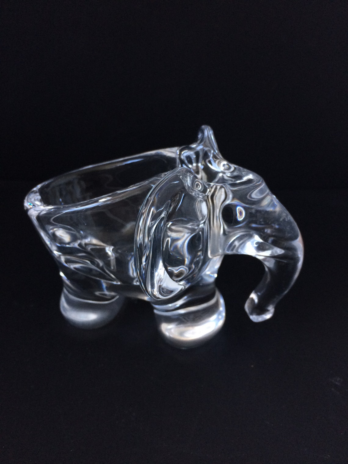 Vintage French Glass Elephant Pipe Holder Bowl Van Etsy
