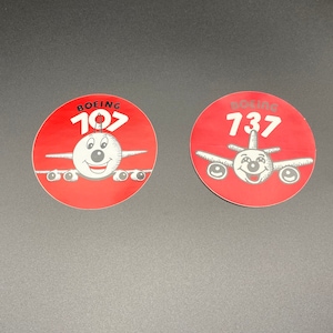 Boeing 737 or 707 Smiley Plane Sticker Vintage 1980s