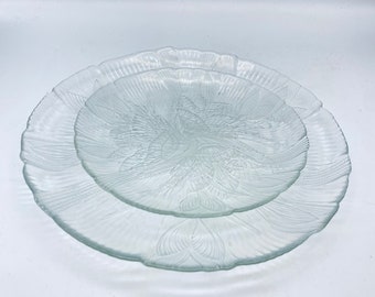 Vintage Arcoroc Canterbury Glass Plates or Mugs, Floral Crocus Design
