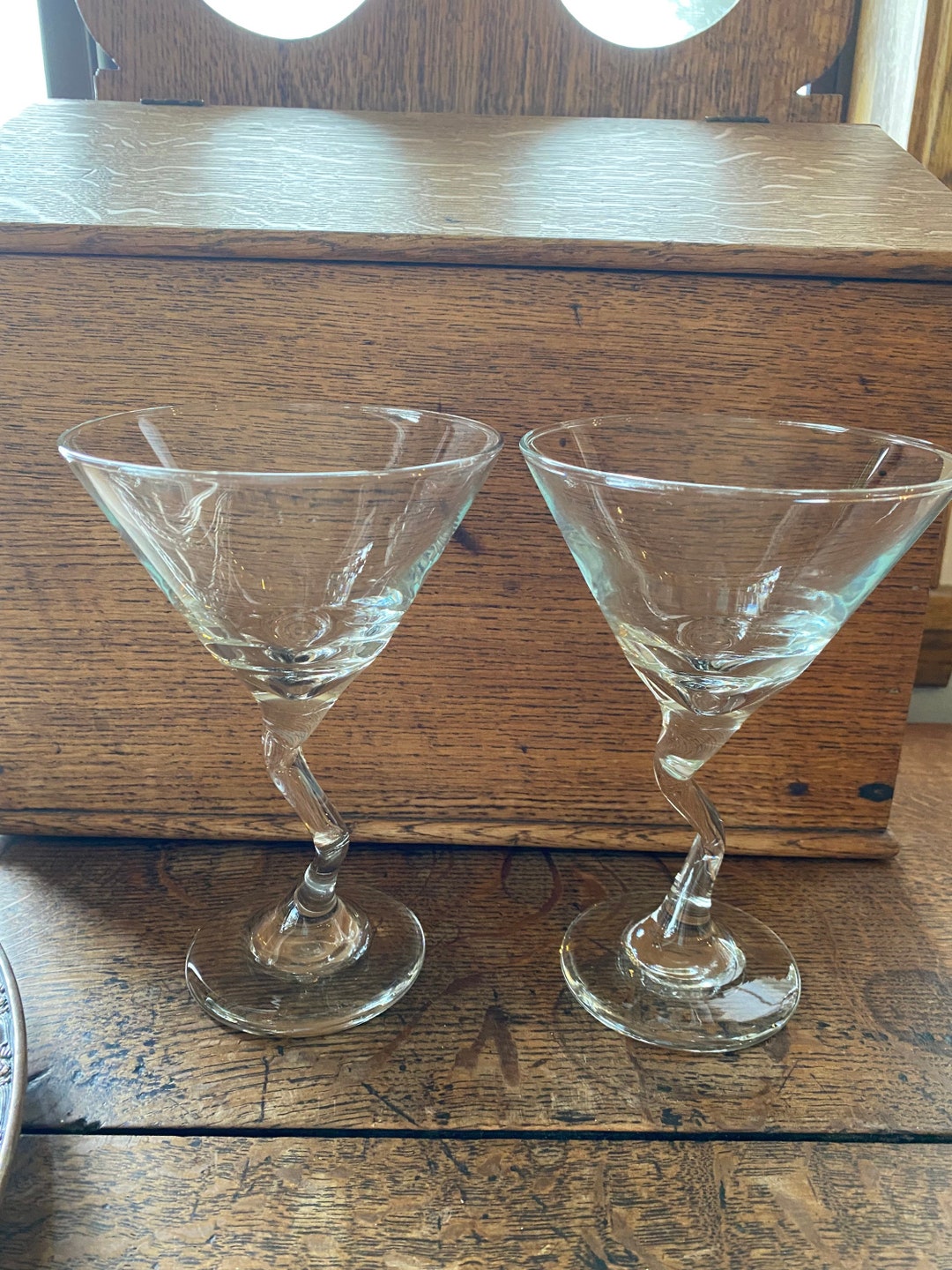 Libby Zigzag Martini Glasses Cocktails Barware Vintage Etsy
