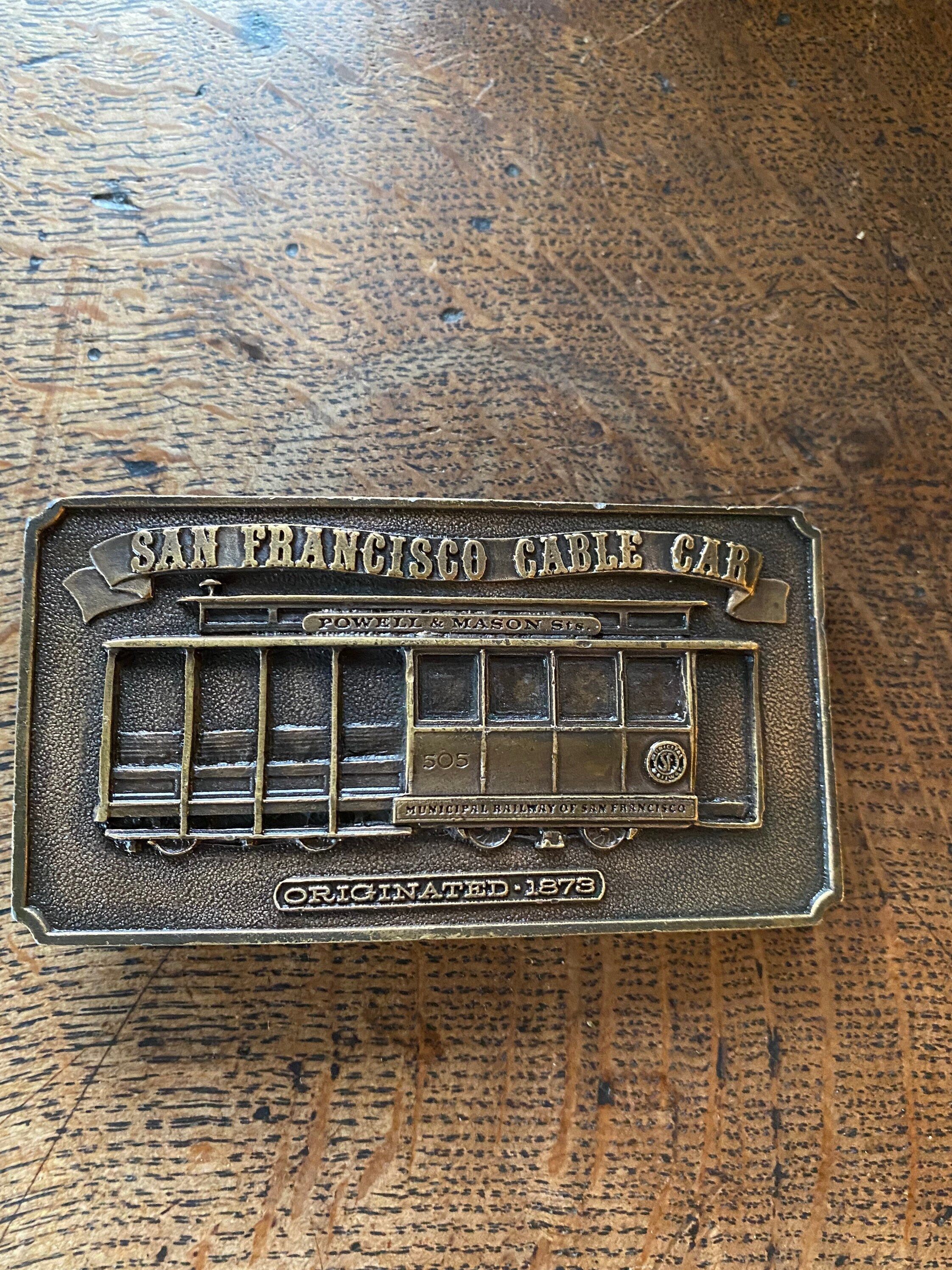 Brass San Francisco Cable Car Powell Mason Sts. Belt Buckle Etsy