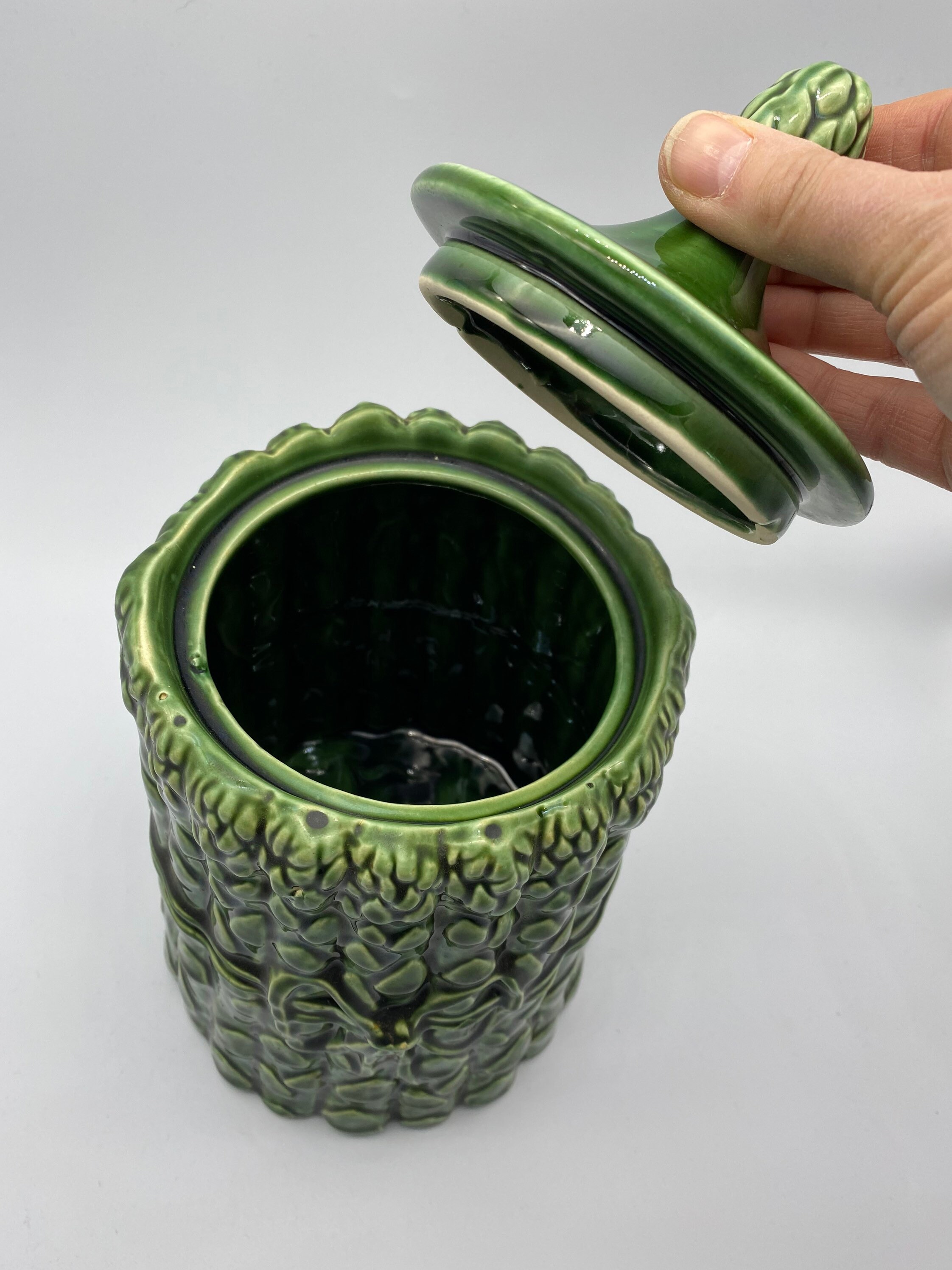 McCoy ceramic Asparagus Cookie Jar Canister Green Vintage Etsy