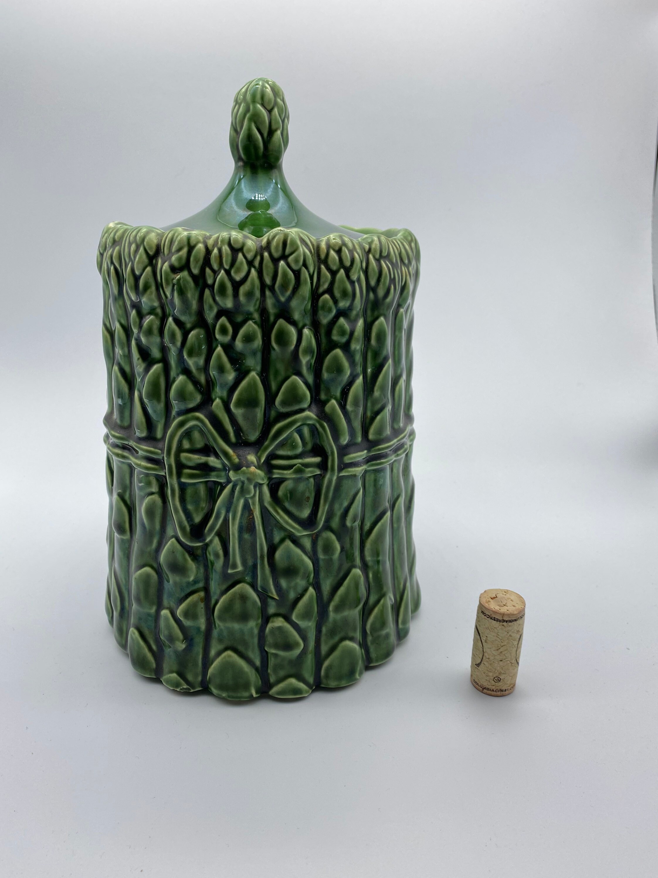 McCoy ceramic Asparagus Cookie Jar Canister Green Vintage Etsy