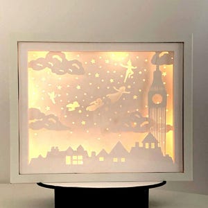 Neverland LED 3D Light Box – Peter Pan Inspired Night Light, Nursery and Bedroom Decor, Magical Gift for Kids or Fairy Tale Lovers