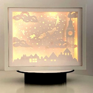 Neverland LED 3D Light Box – Peter Pan Inspired Night Light, Nursery or Bedroom Decor, Magical Gift for Kids or Fairy Tale Lovers