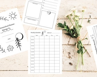 Homeschool Planner Printable - Homeschool Daily Planner - Homeschool Schedule PDF - Homeschool Weekly Planner - Homeschool Attendance Record
