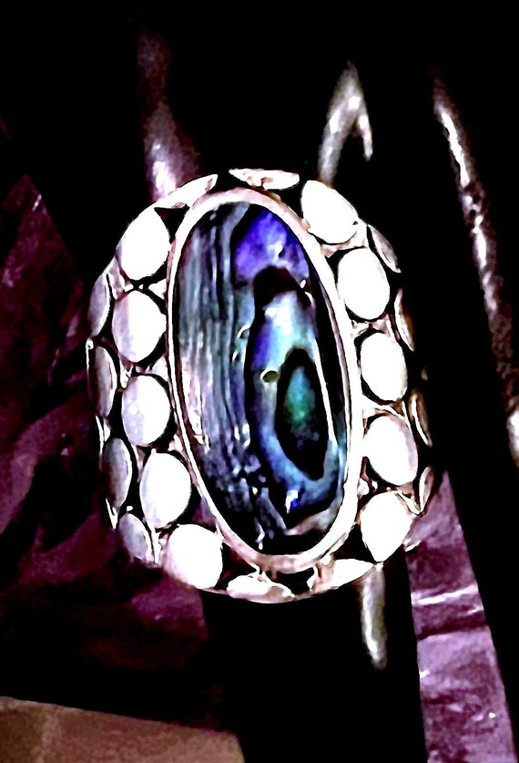 Bague Argent 925 Avec Zircons Bleus - Taille 51, Style Antique, Occasion