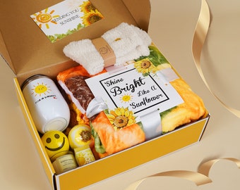 Sending Sunshine In A Basket, Sunflower Lover Gift, Thinking Of You Basket, Thank You Gift For