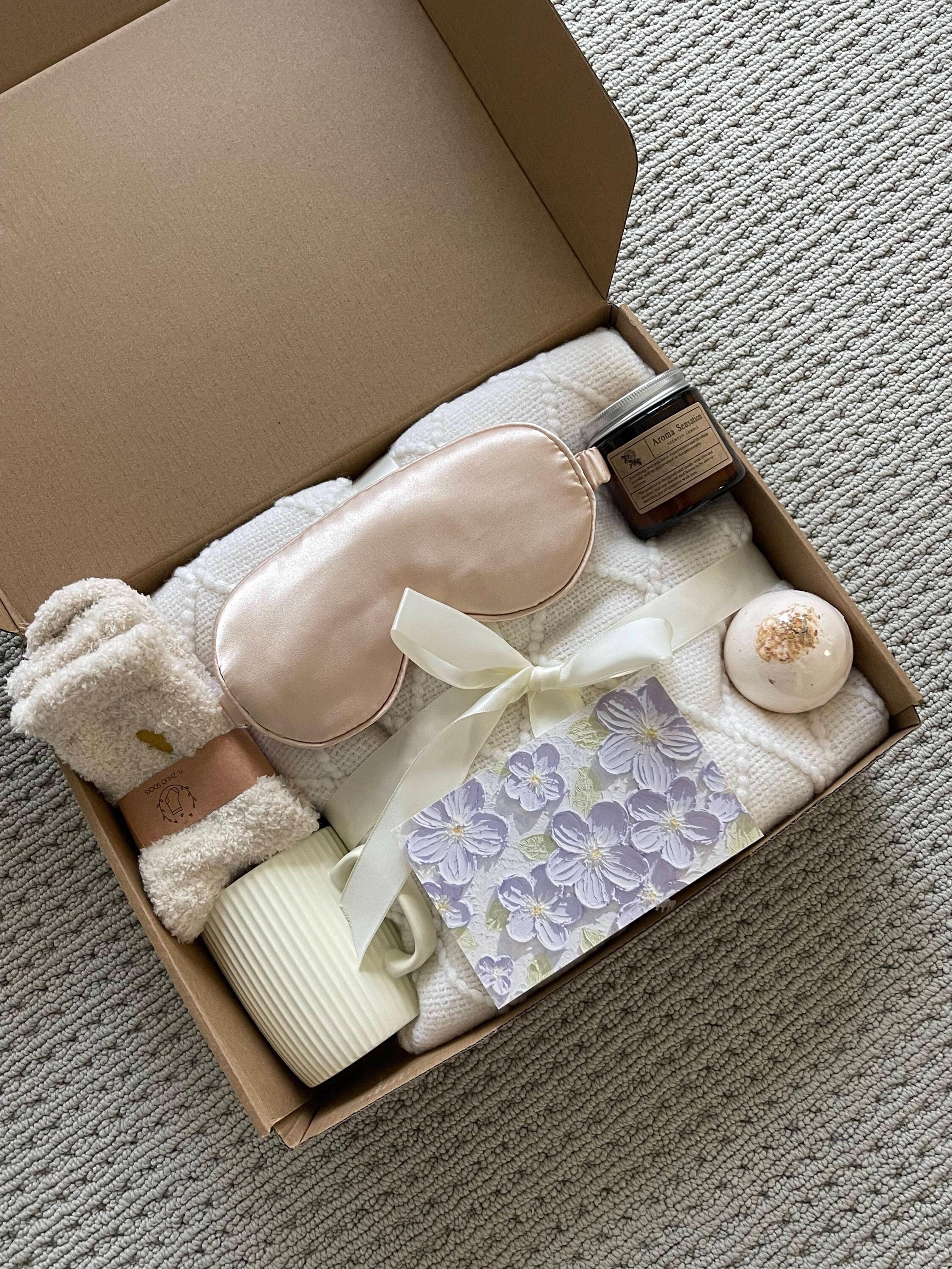 Cozy Hygge Gift Box – Self-Care Package for Relaxation with Blanket, Candle, Mug | Stress Relief, Birthday, Thank You, or Special Occasions