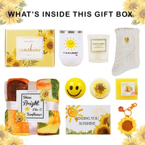 Sunflower Gift Set for Women, Get Well Soon Gifts Basket, Birthday gifts for women, gifts love wellness care packages for college students image 2