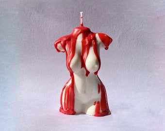 Bloody Body Candle - Blood Torso Candle - Bloody Woman Candle - Halloween Candle - Spooky Candle - Blood Candle