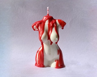 Bloody Body Candle - Blood Torso Candle - Bloody Woman Candle - Halloween Candle - Spooky Candle - Blood Candle - Halloween Decoration