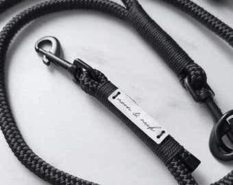 Black dog leash adjustable for small dogs