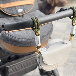 Porta bolsa para carrinho com mosquetão - gancho para bolsa de fraldas - porta bolsa de fraldas - presente de nascimento - chá de bebê