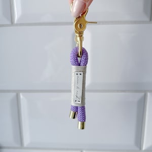 Purple keychain with gold carabiner