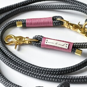 Dog leash with gold carabiner adjustable rope leash large and small dogs