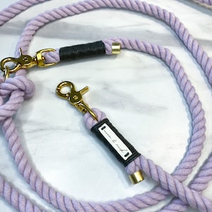 Purple cotton dog leash adjustable