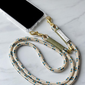 Aloha mobiele telefoonketting met gouden karabijnhaken en olijfgroene verpakking met telefoonhoesje voor iPhone, Samsung, Huawei, Xiaomi, Google