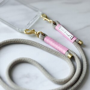 Mobile phone chain interchangeable strap with gold carabiner