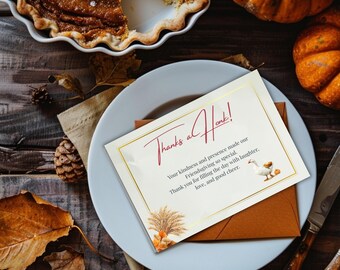 Goose Friendsgiving Thank You Card Silly Goose Thanksgiving Party Note Canva Editable Template Digital Download