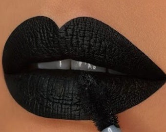 OBSIDIAN Black Vegan Liquid Lipstick Matte Cruelty-free Goth Witchy Dark