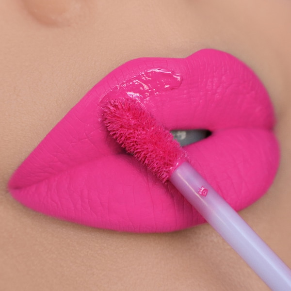 Pink "Bubblegum" Liquid Lipstick | Matte | Vegan & Cruelty-Free | Fuchsia Magenta | Waterproof | Longwear Makeup | Kitten Cosmetics