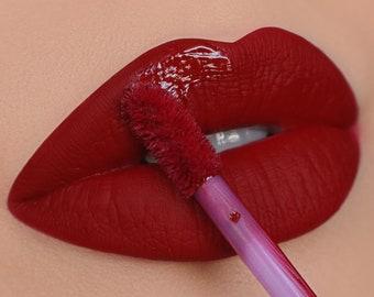 Red "Vamp" Lipstick | Liquid Matte | Vegan & Cruelty-Free | Waterproof | Longwear Makeup | Kitten Cosmetics