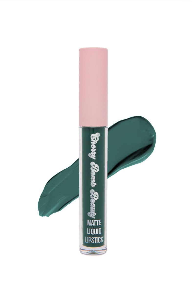 Green Emerald City Lipstick Liquid Matte Vegan & Cruelty-Free Waterproof Longwear Makeup Kitten Cosmetics image 2