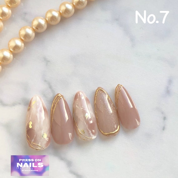 Gel Nail Beige Magnetic Nails and Mirror Nail Press on - Etsy UK