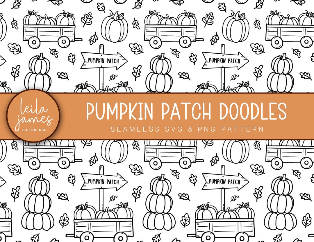 Pumpkin Patch Fall SVG Seamless Pattern, Instant Download, Commercial ...