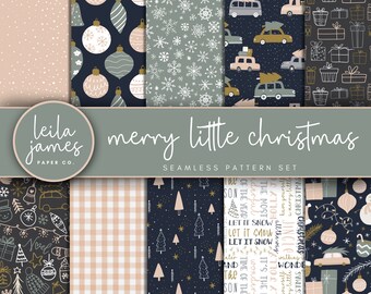 Christmas Seamless Patterns Digital Paper (PNG Files)