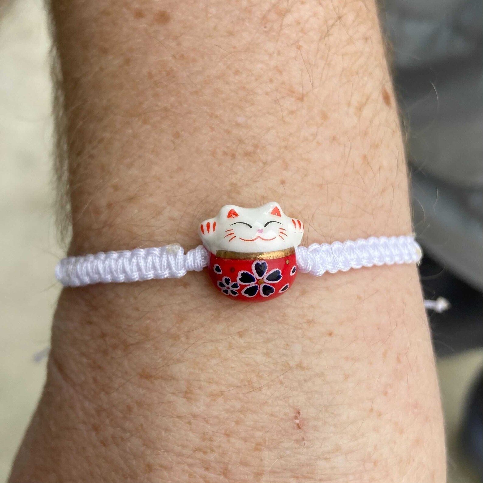 Red Lucky Cat Bracelet Etsy