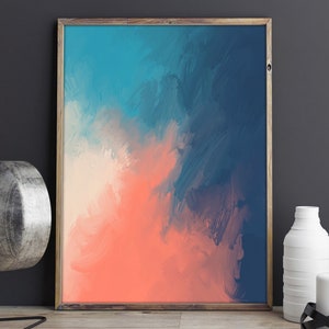 Abstract Painting, Abstract Print, Abstract Art, Abstract Artwork, Modern Art, Modern Print, Modern Art Print, Modern Wall Art, Blue, Orange